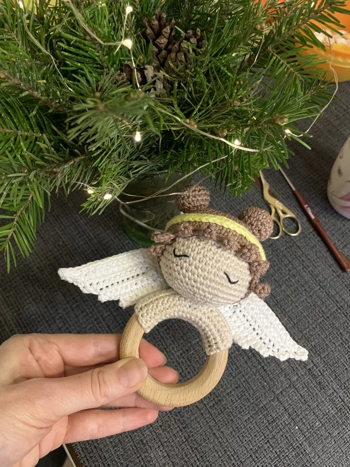 Holiday greetings! - My, Crochet, New Year, Angel, Rattle, Needlework without process