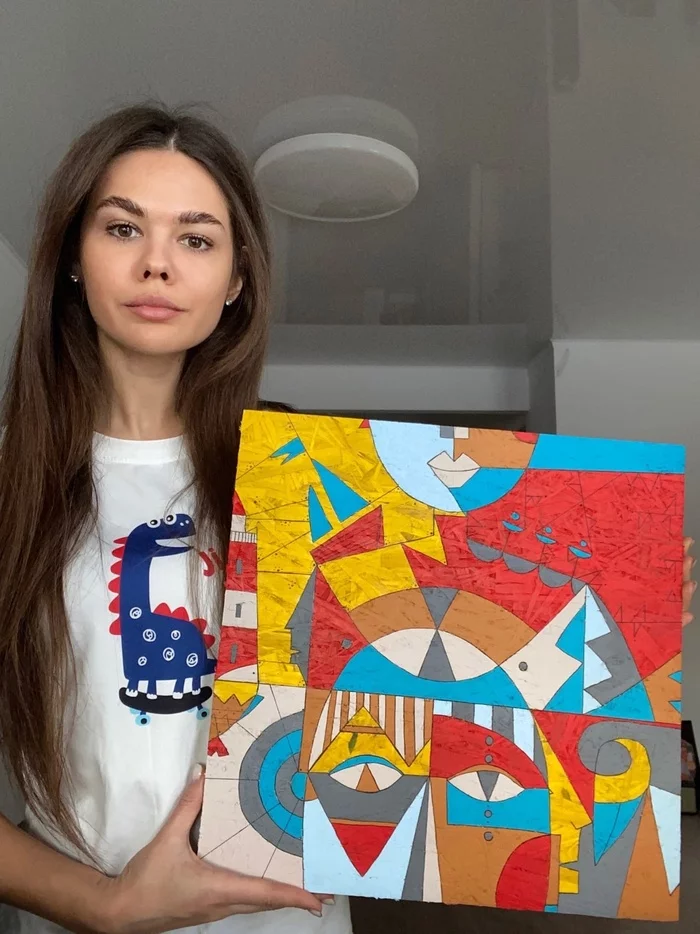 I draw while I draw - My, Painting, Painting, Acrylic, Watercolor, Pastel, Brows, Abstraction, Cubism, Girls, Painting, Beginner artist, Modern Art, Art, Artist