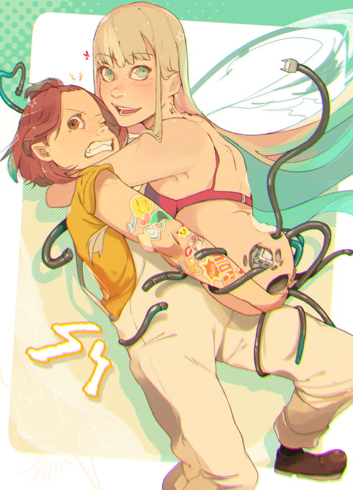 Robot girl and mec-girl by ecomoesty , , Anime Art, Robot Girl, 