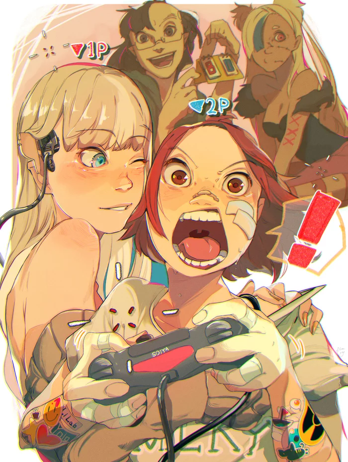 Robot girl and mec-girl by ecomoesty
 - Арт, Аниме, Anime Art, Robot Girl, Длиннопост