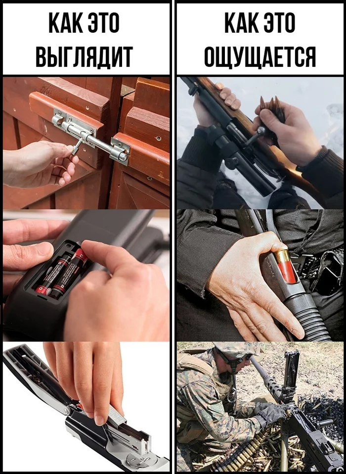 Gisolda - Weapon, Comparison, Picture with text, Feel, Rifle, Machine gun, Remote controller, Stapler