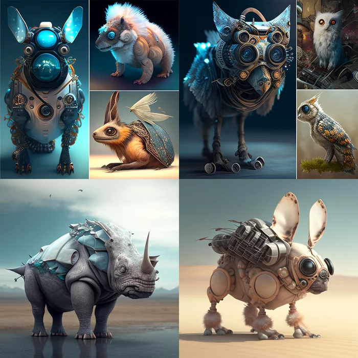 Animals of the future from the neural network - Нейронные сети, Neural network art, Artificial Intelligence, Art, Computer graphics, Stable diffusion, Novelai, 2D, Digital drawing