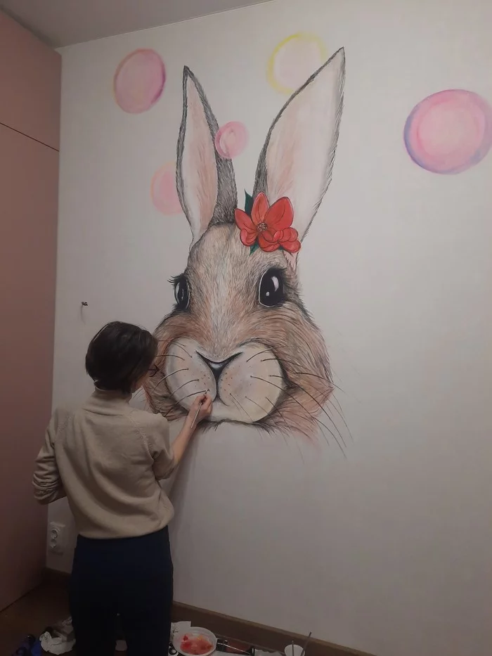 True bunny - My, Painting, Walls, Acrylic