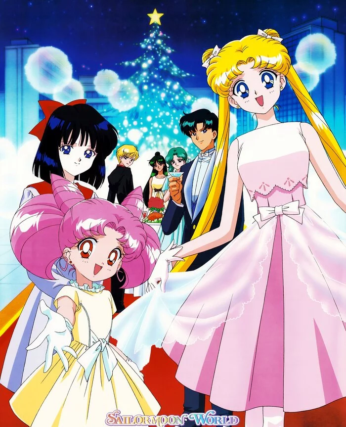 Happy New Year!!! - Sailor Moon, Sailor chibi Moon, Sailor Saturn, Sailor Pluto, Sailor Neptune, Anime, Anime art