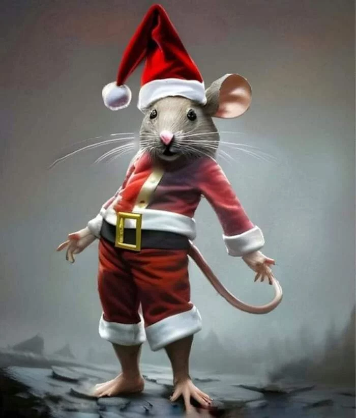 rat - Rat, Santa Claus, Milota, Нейронные сети, Neural network art