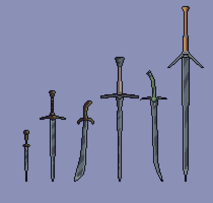 swords - My, Game art, Retro Games, Pixel Art