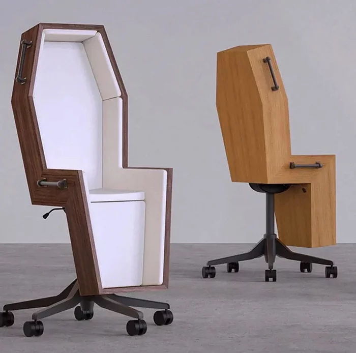 Fashionable chair for office workaholics - Black humor, Office, Office plankton, Furniture, Design, GIF, Longpost