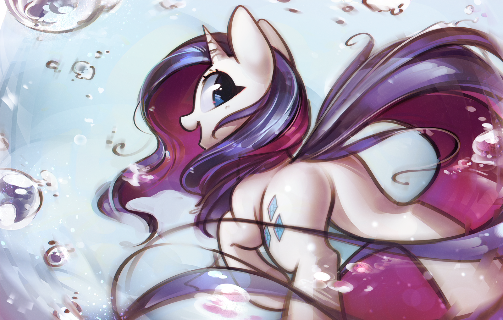 Splash - My little pony, PonyArt, Rarity, Mirroredsea