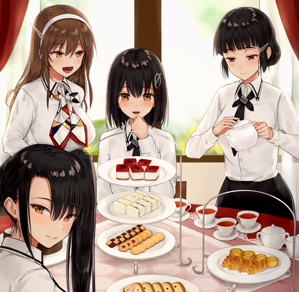 Croissants, cookies and cruisers. - Kantai collection, Anime, Anime art, Ashigara, Nachi, Haguro, Myoukou