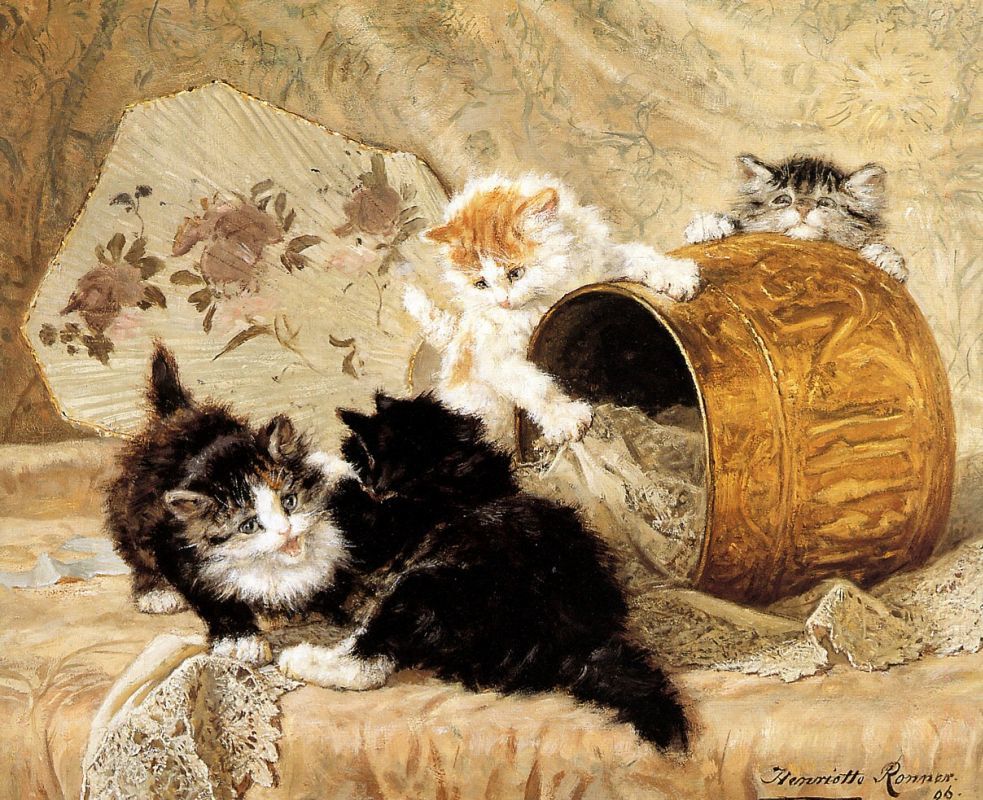 The charm of cats in the paintings of Henrietta Ronner-Kniep - Painting, cat, , Animalistics, Artist, Longpost