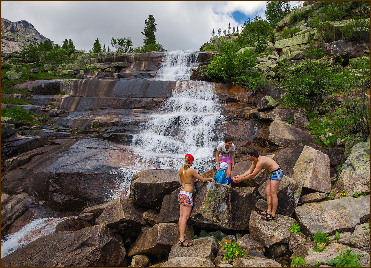 Jerboa waterfall and the road to it - My, Russia, Ergaki, Travels, Photo tour, Longpost