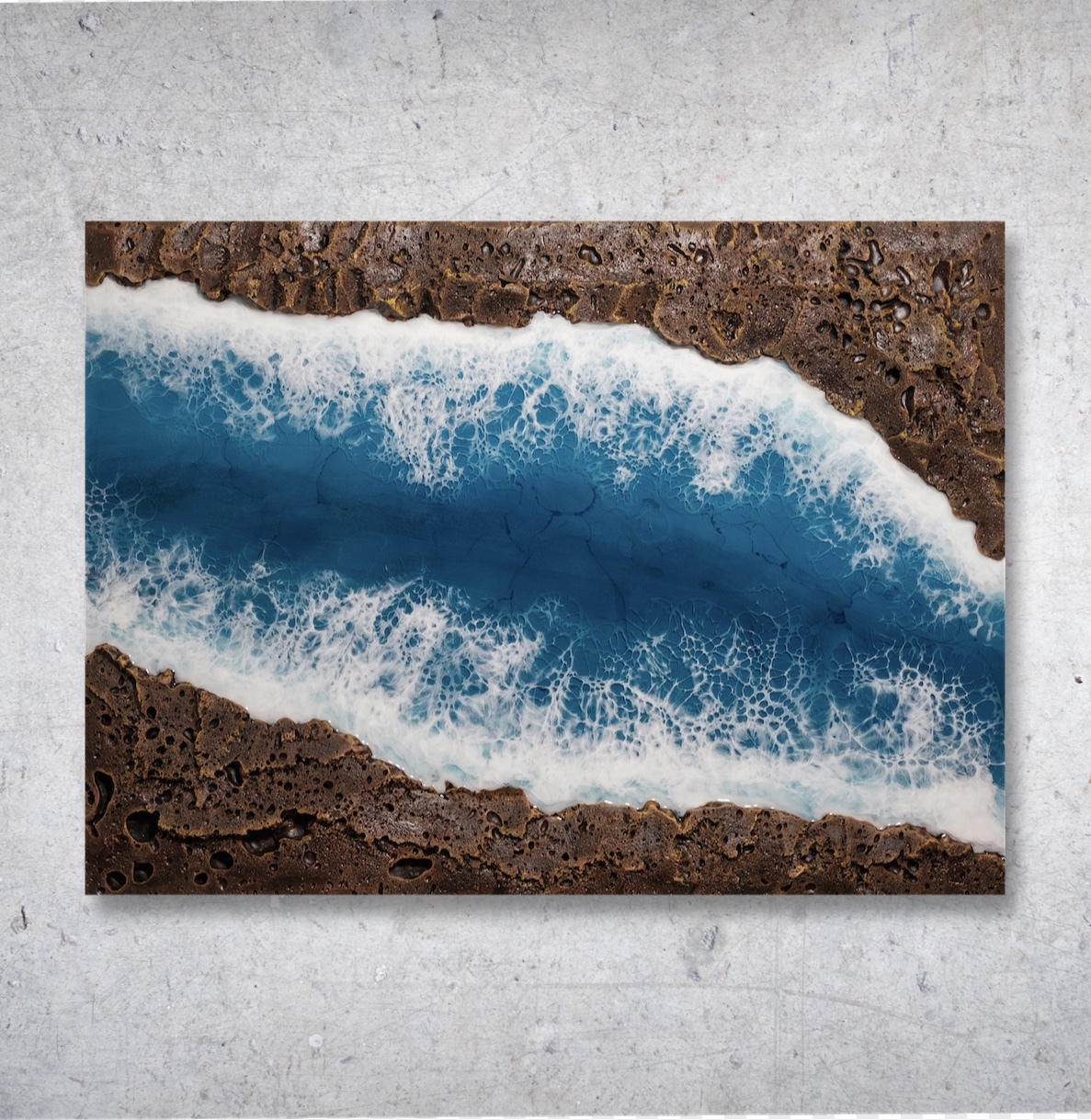 Resin Art. Epoxy painting. - My, Resinart, Resin, Creation, Handmade, Sea, Panel, Longpost