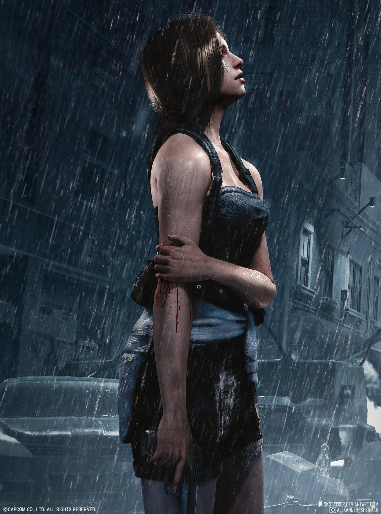 Jill Valentine - Арт, 3D, Resident Evil, Capcom, Jill Valentine, Игры, Пистолеты, Skstalker