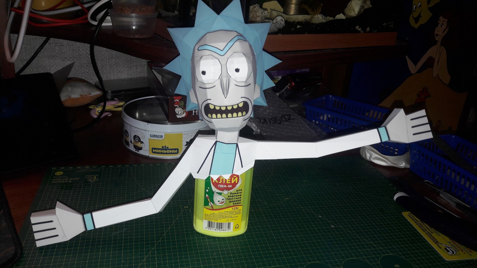 rick and morty papercraft paper figures - My, Rick and Morty, Needlework with process, Papercraft, Longpost