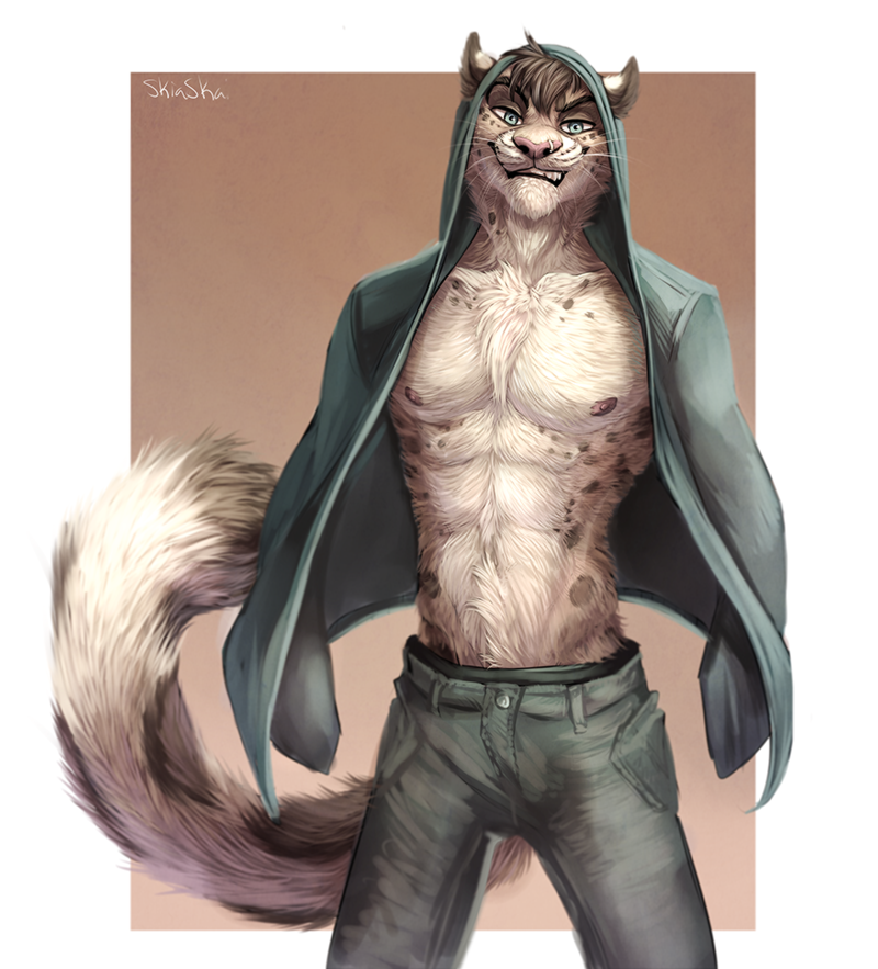 Wanna buy a Watch? - Фурри, Furry Art, Антро, Furry Feline, Furry snow leopard, Skiaskai