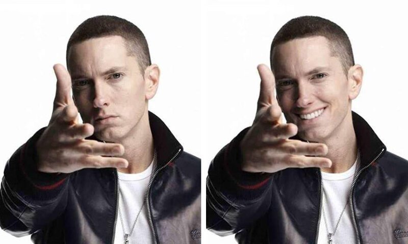 Eminem never smiles so I forced him. - Eminem, Smile, Photoshop, Longpost