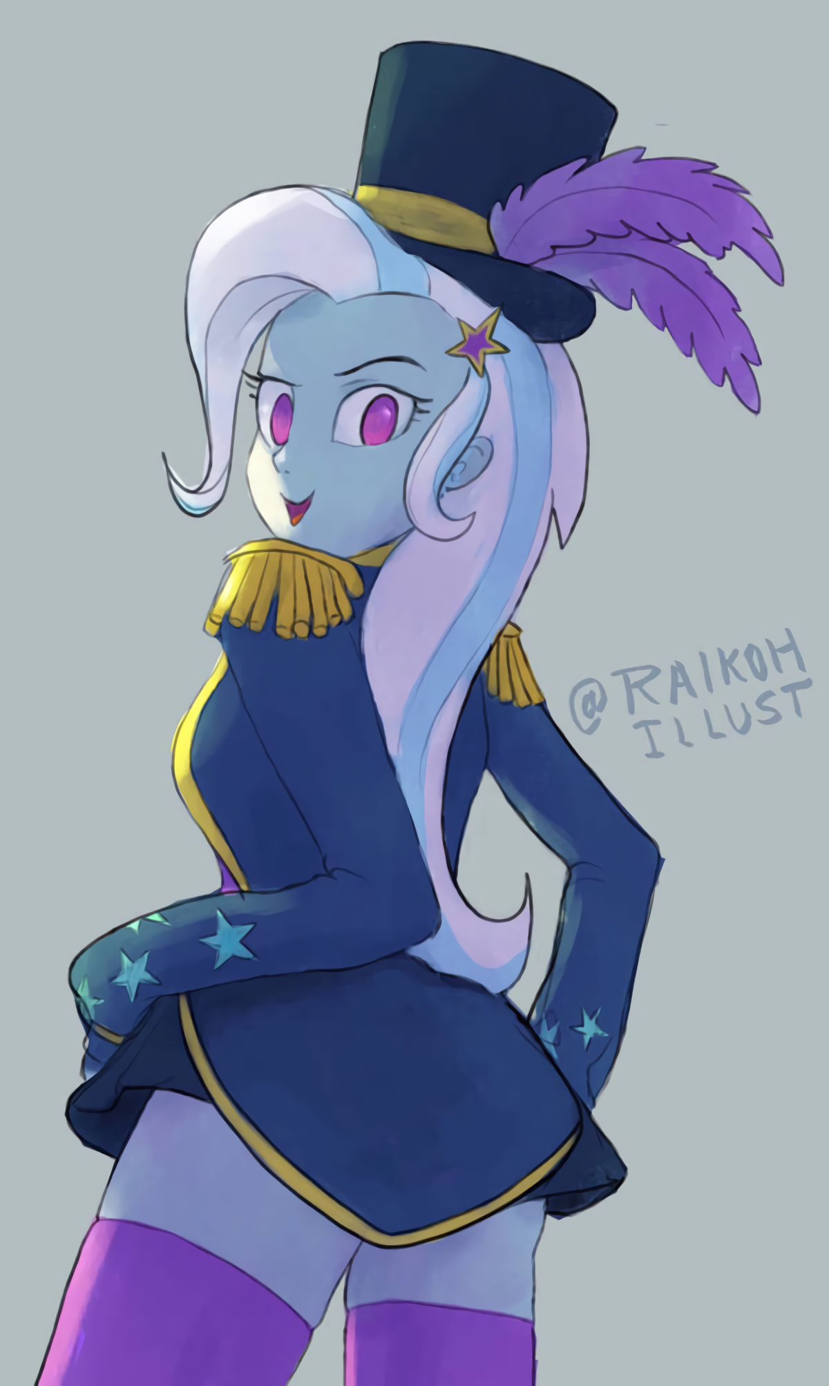 Великая и могучая Попка - My Little Pony, Equestria Girls, Trixie, MLP Edge, Zettai Ryouiki, Raikoh, Raikohillust