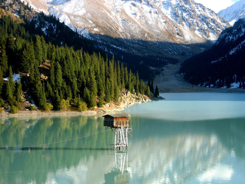 fisherman's house - beauty of nature, Kazakhstan, House on the water