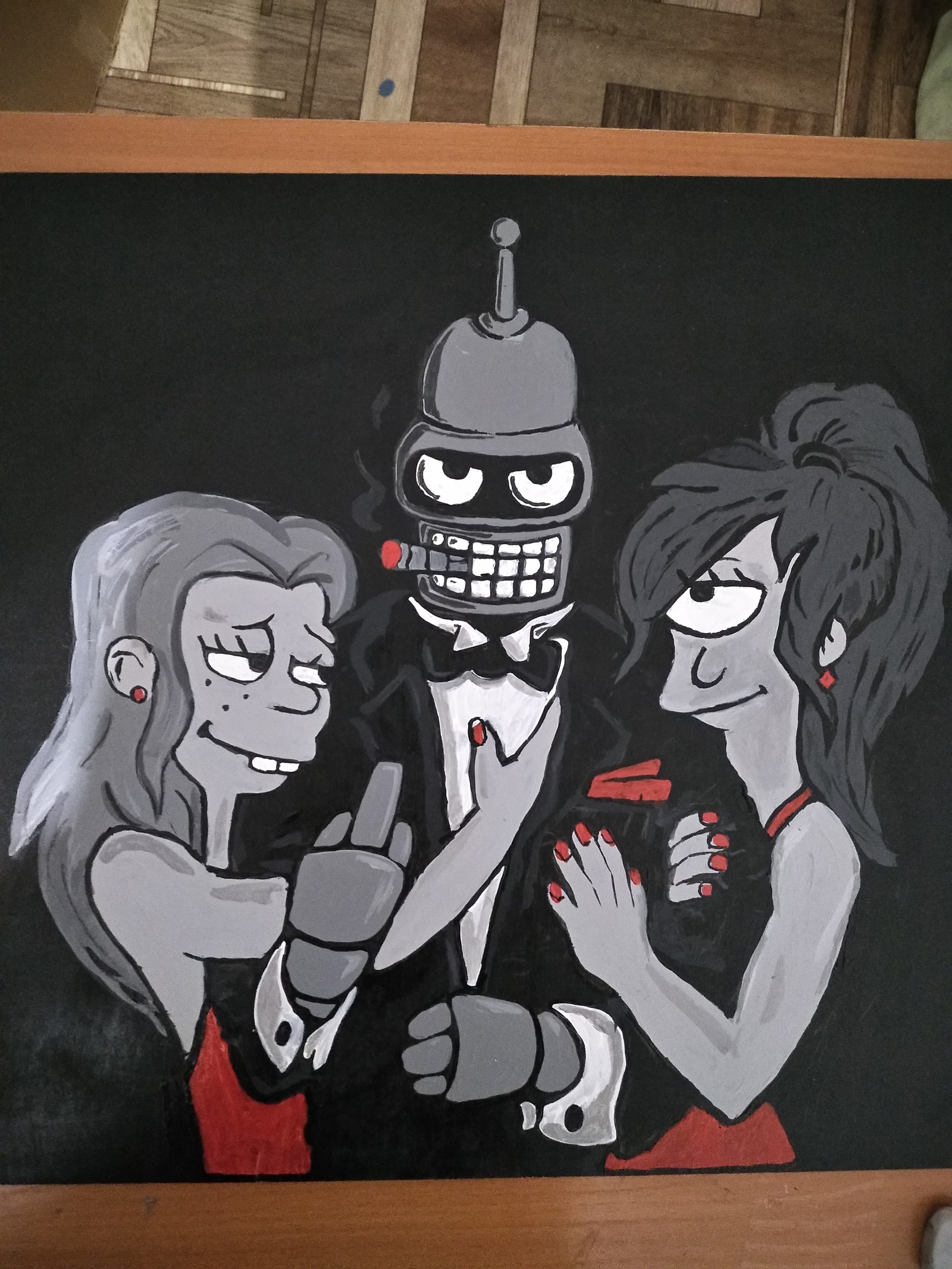 I stole Bender from the net, but I think my version is also not bad :) - Bender, Turanga Leela, Princess Bean