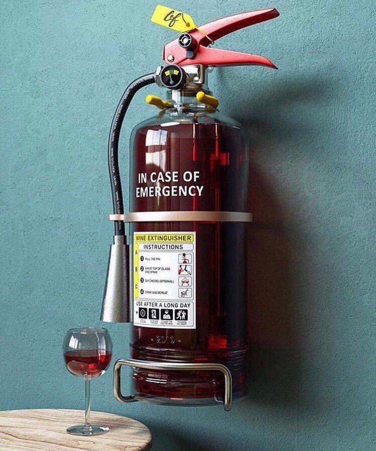 For a tough Monday - The photo, Alcohol, Monday, Fire extinguisher, Bottle