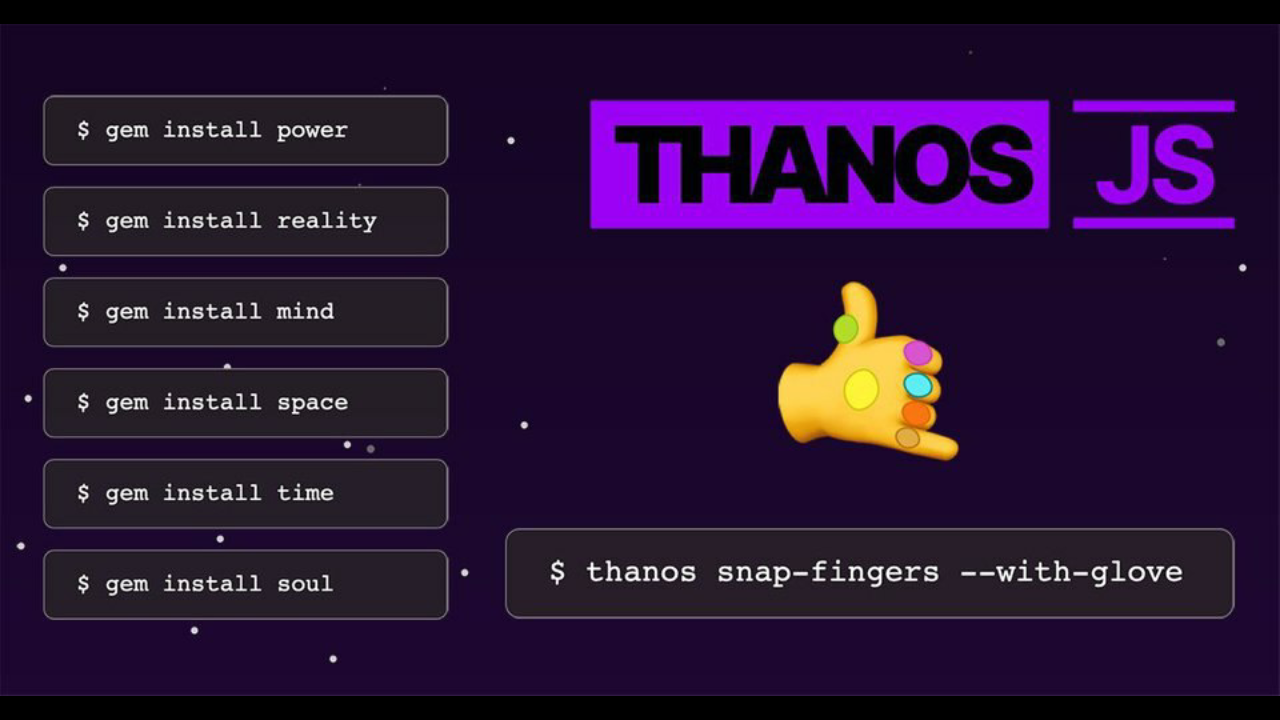 Thanos js - Humor, Javascript, Programming