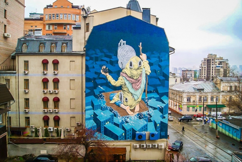 Murals of one city (part 1) - Mural, Graffiti, Drawing, House, Town, Street art, Longpost