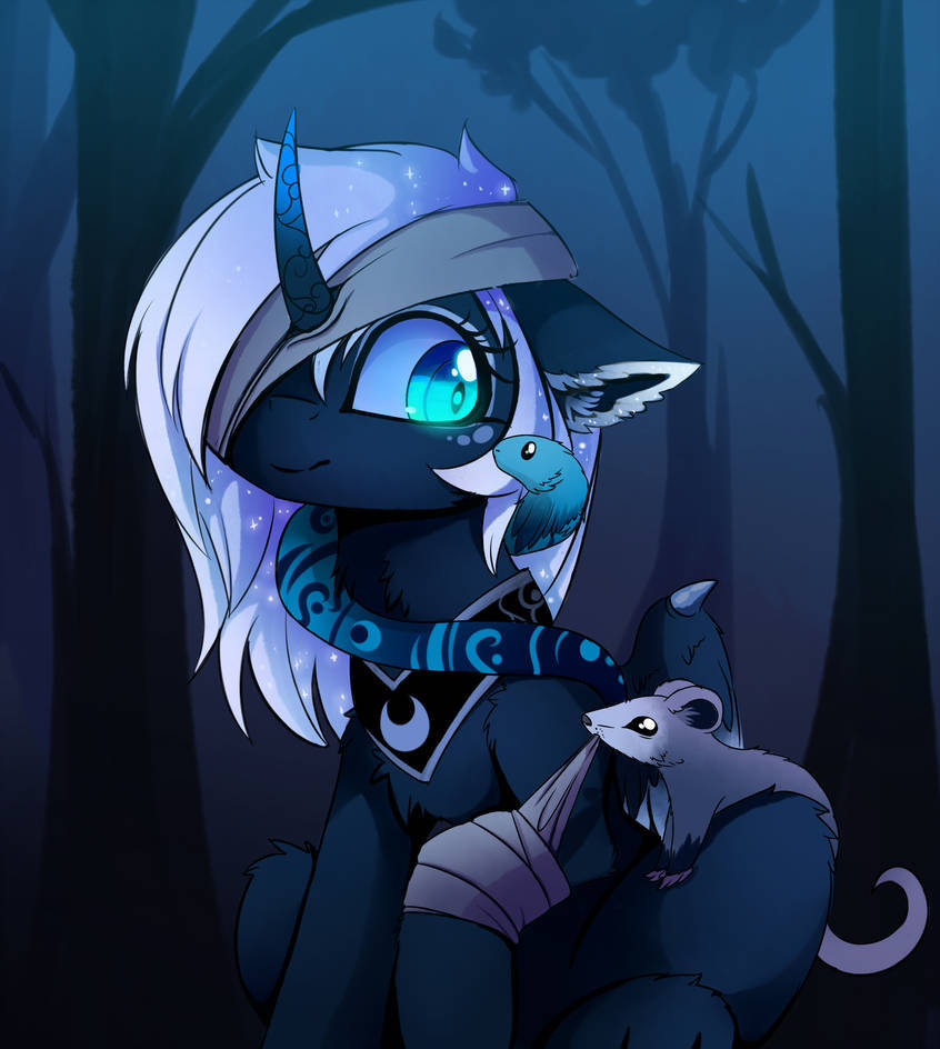 Mouse, snake and princess... - My little pony, Princess luna, Magnaluna, Snake, Art, PonyArt, MLP Tiberius