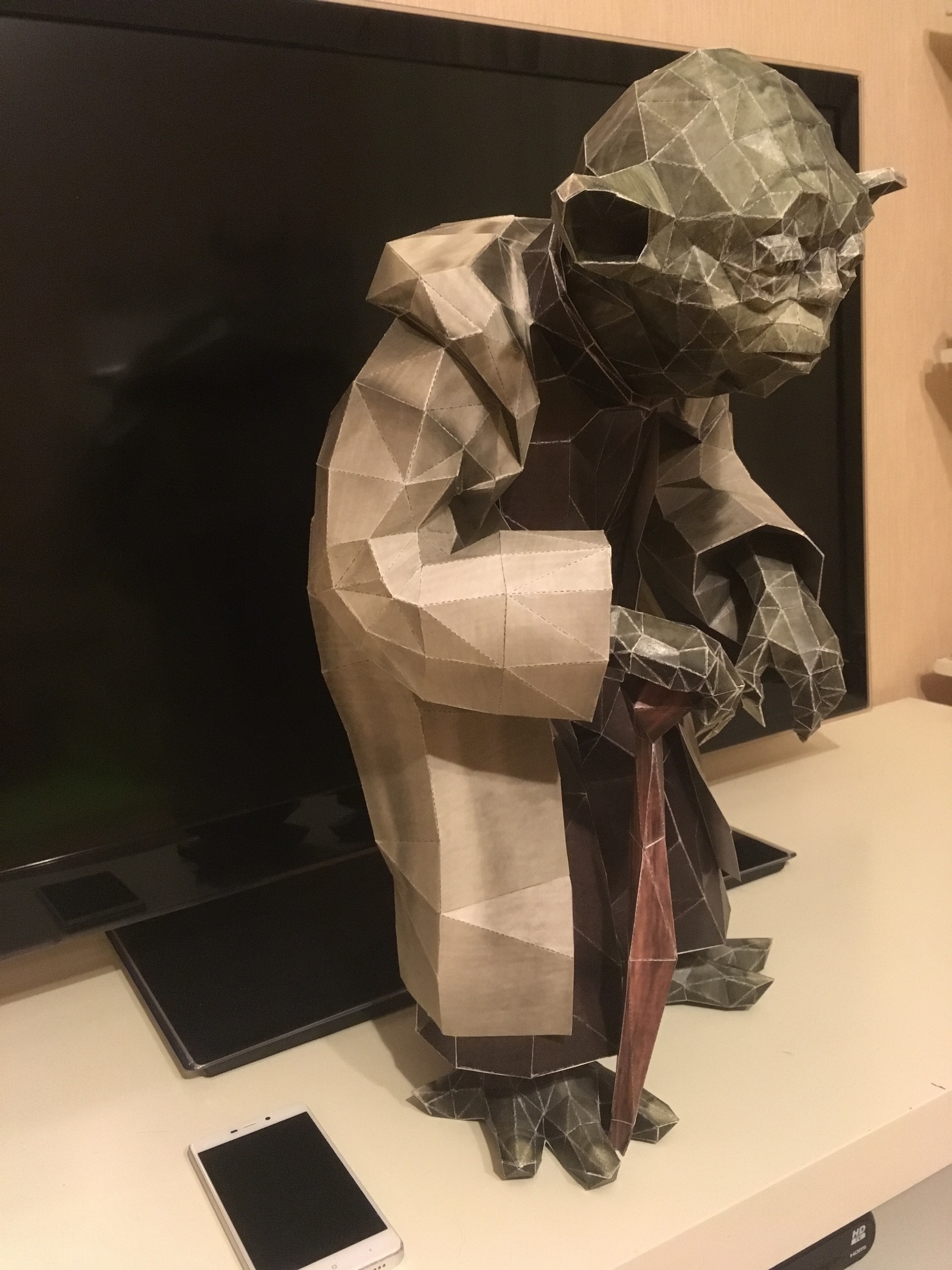 Мастер Йода («Нет! Не пробуй. Сделай») - Моё, Pepakura, Papercraft, Длиннопост, Изделия из бумаги, Своими руками, Рукоделие без процесса, Йода, Ручная работа