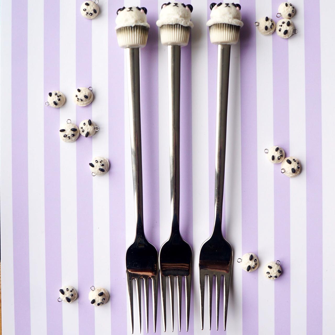 Kawaii world))))))) Spoons or forks? - My, Needlework, Polymer clay, Panda, Kawajny, Delicious spoons, Unicorn, Longpost