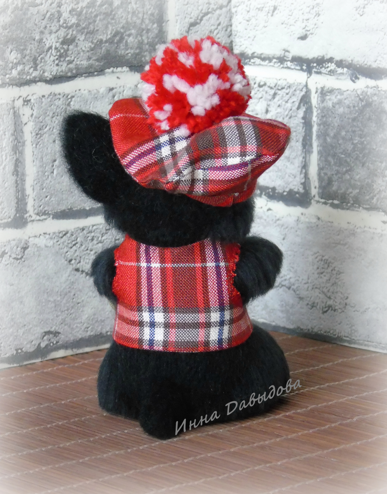 Scottish Terrier. - My, Scotch Terrier, Scotch, Needlework without process, Soft toy, Wool toy, Author's toy, Video, Longpost