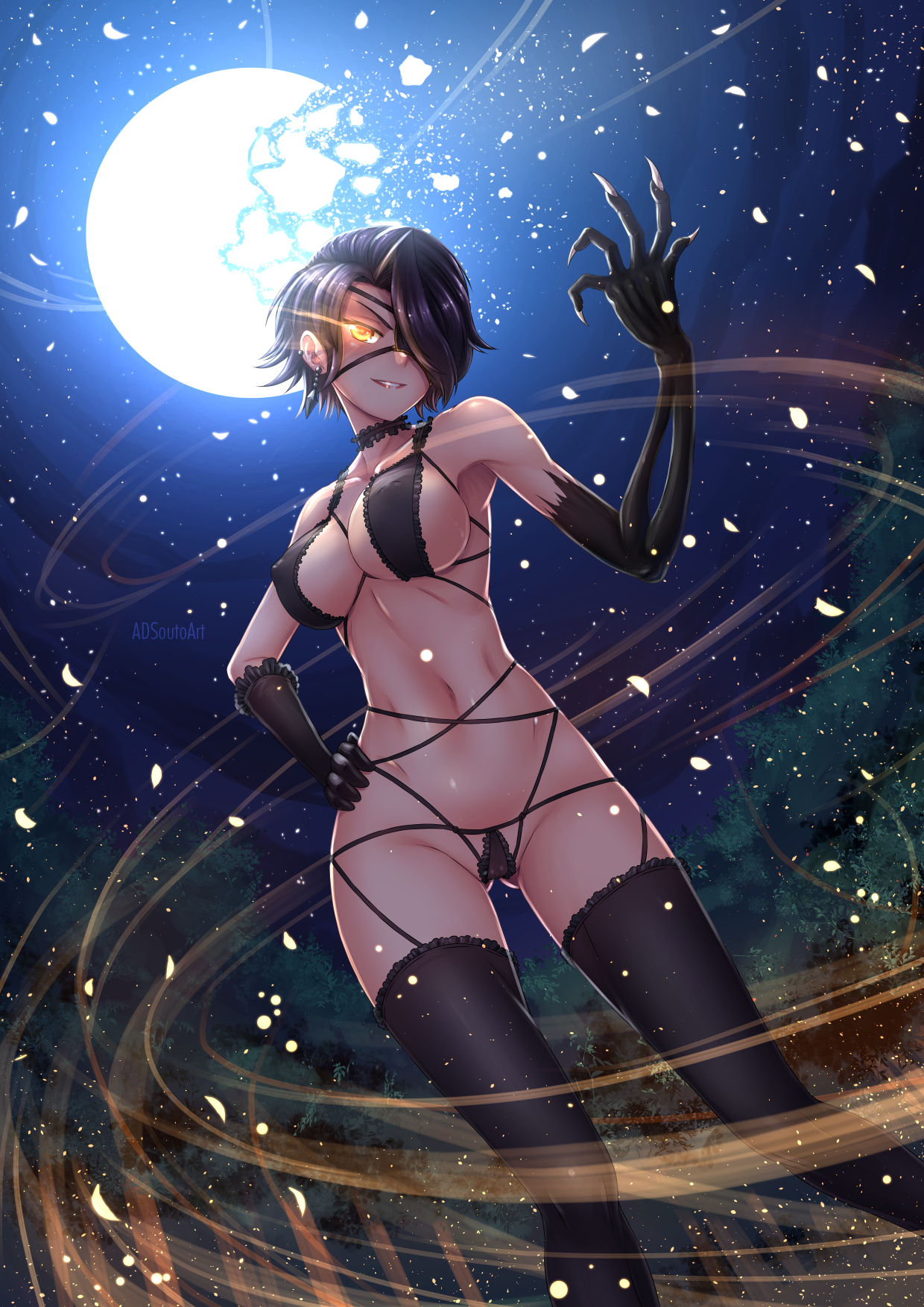 Cinder fall - NSFW, RWBY, Adsouto, Cinder fall, Anime art, Girls, Swimsuit, Underwear, Art, Longpost