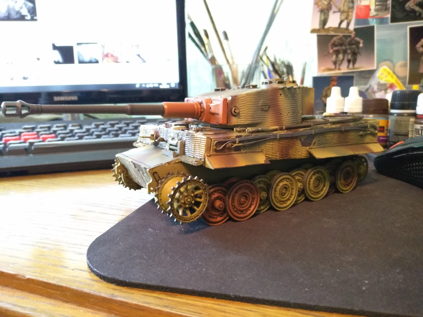 Tiger from tamiya, second series. - My, Stand modeling, Tanks, Tiger, Coloration, Models, Assembly, Weathering, Longpost