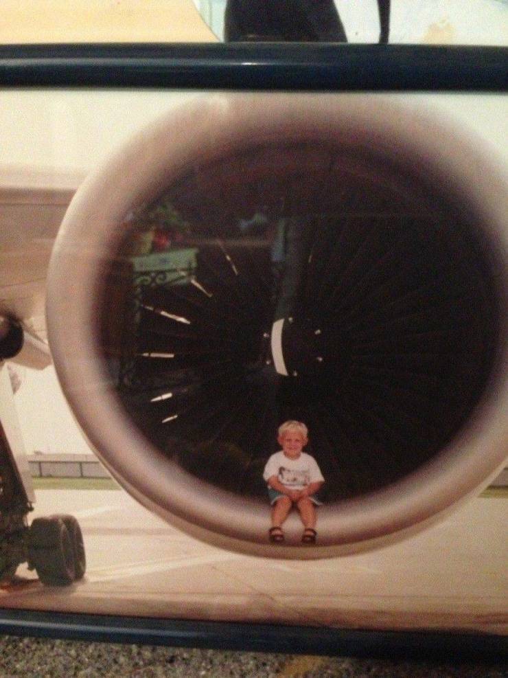 father's son of the year - Father of the Year, Children, The photo, Airplane, Turbine