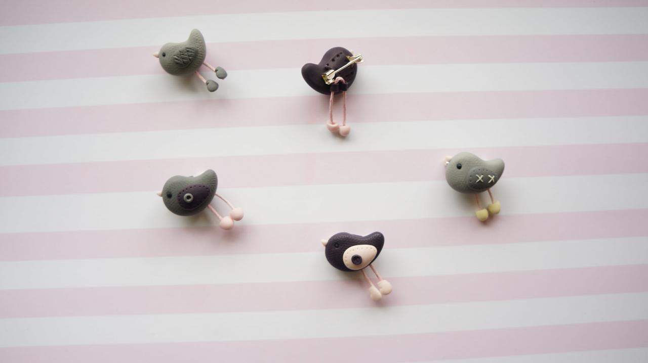 Lovely polymer clay brooches! - My, Brooch, Elephants, Birds, Polymer clay, With your own hands, Kawajny, Moscow, Longpost