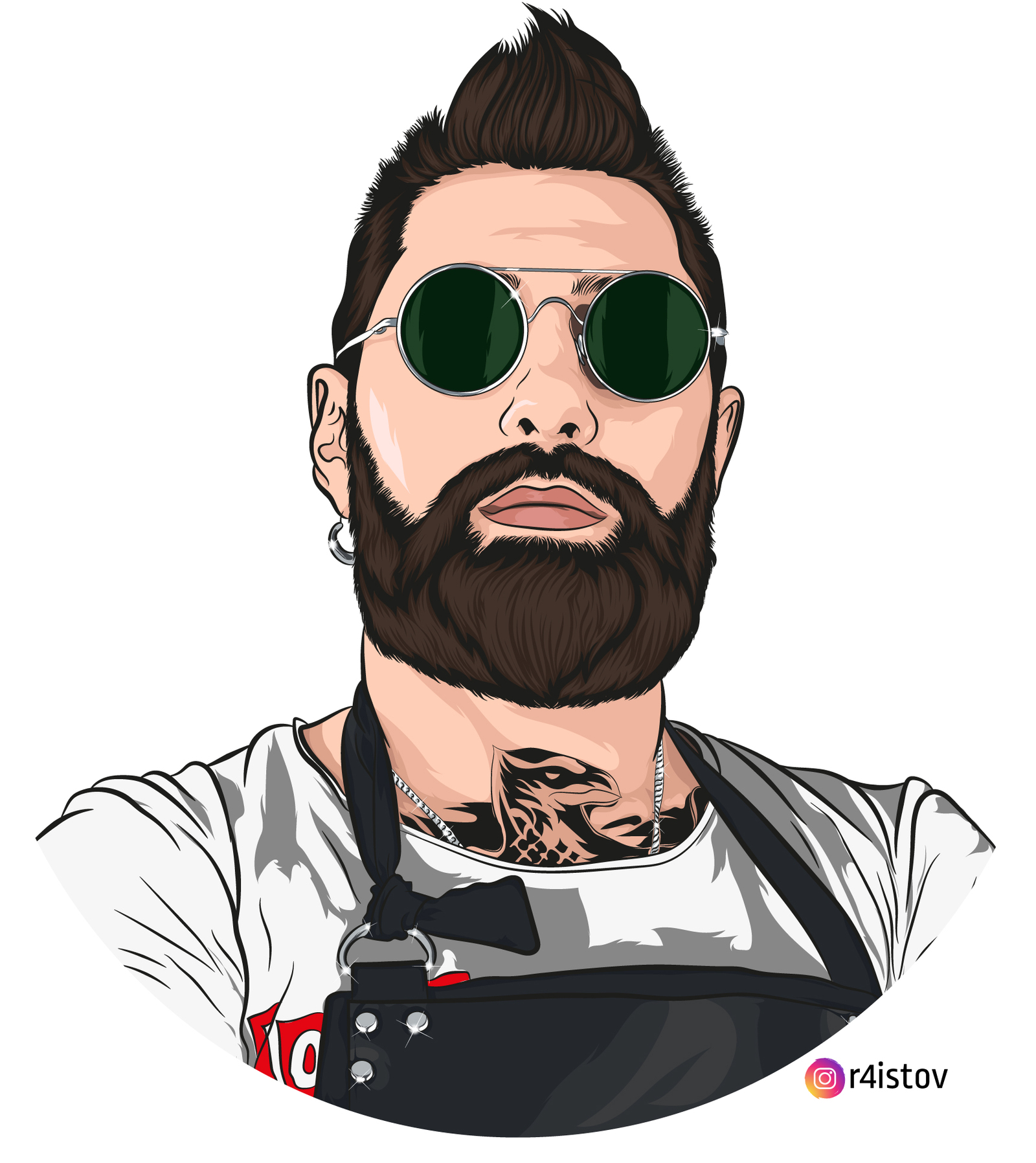 Vector clip art - My, Vector graphics, Викинги, Portrait, Art, Beard, Longpost