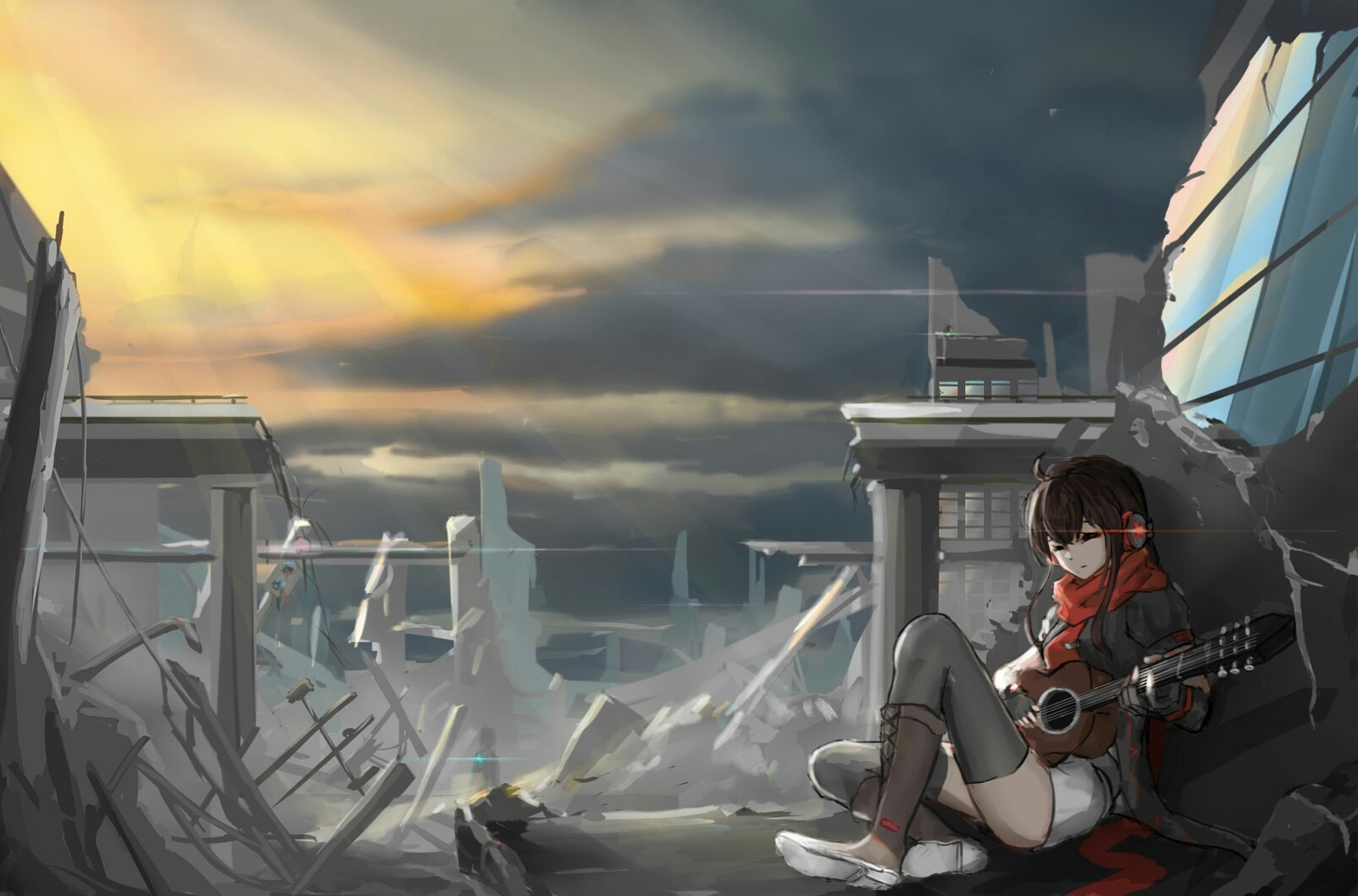 Song in ruins - Anime, Not anime, Vocaloid, , , Anime art, Ruin