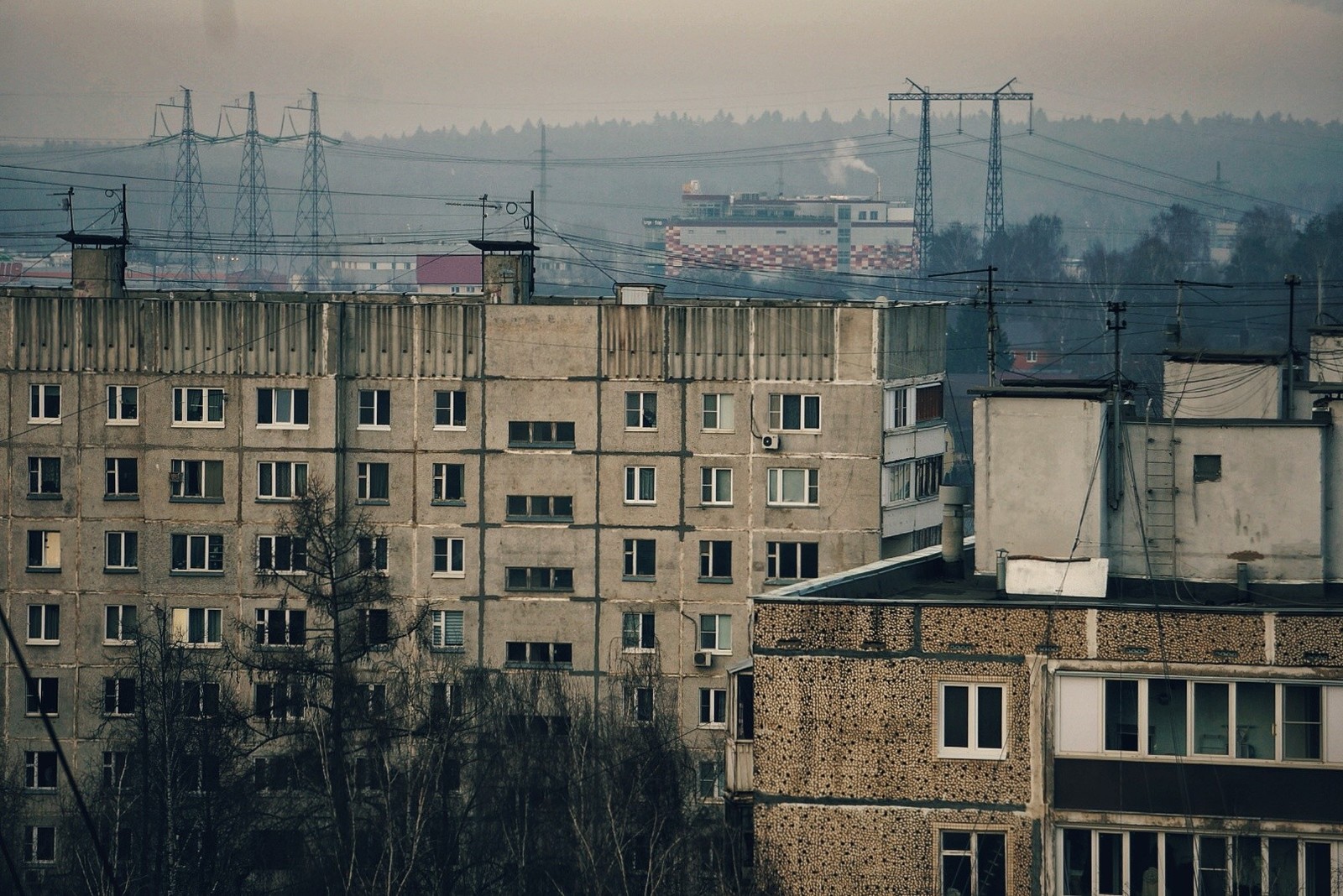 Россия. Город. Утро. - Моё, Туман, Утро, Доброе утро, Мегаполис, Спальный район, Закат, Длиннопост