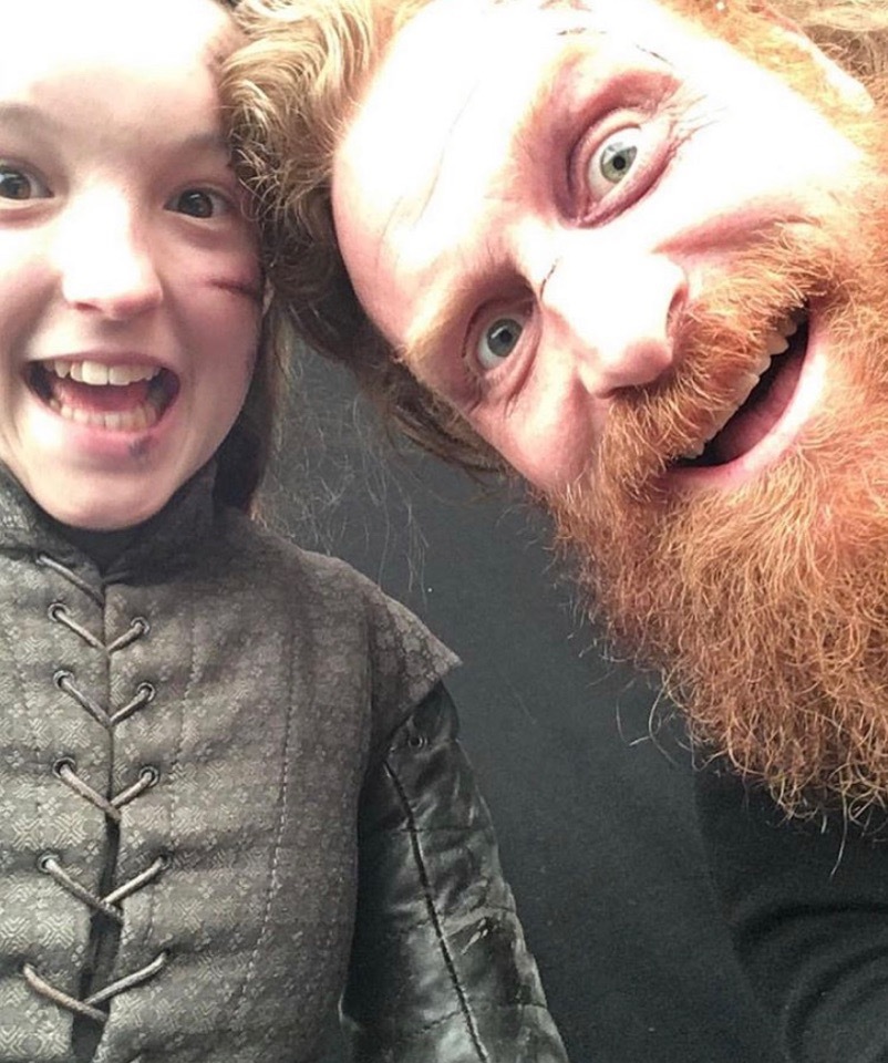 The most ferocious warrior of the army of the North behind the scenes - Game of Thrones, Game of Thrones season 8, Spoiler, Bella Rumsey, Photos from filming, Isaac Hempstead-Wright, Longpost