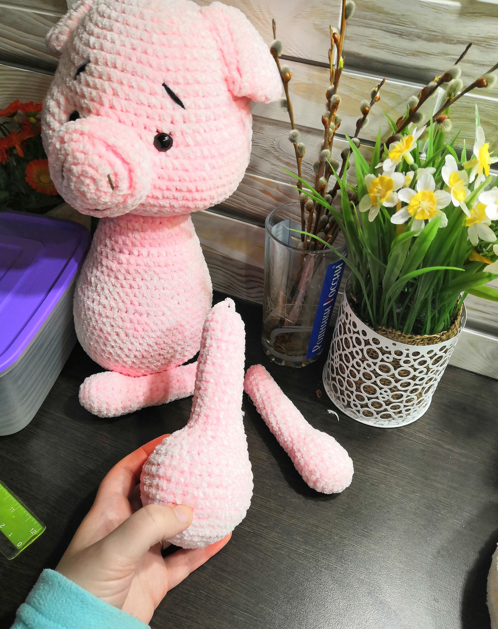 crochet pig - My, Knitting, I knit, Knitted toys, Toys, Longpost