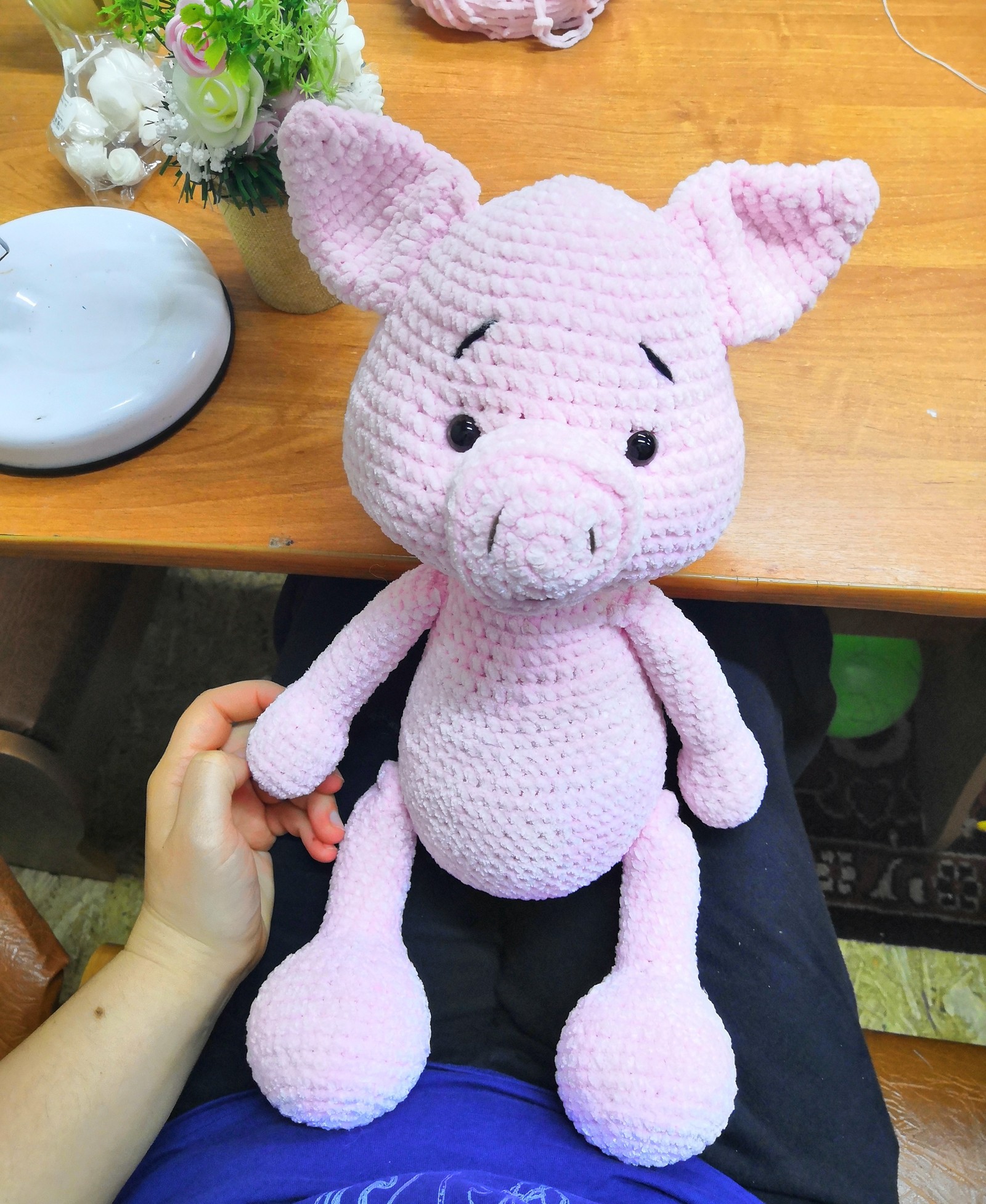 crochet pig - My, Knitting, I knit, Knitted toys, Toys, Longpost