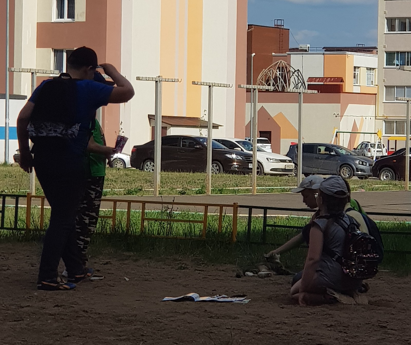 What do kids do on the playground today? - My, Dinner, cat, Children, Almetyevsk, Longpost