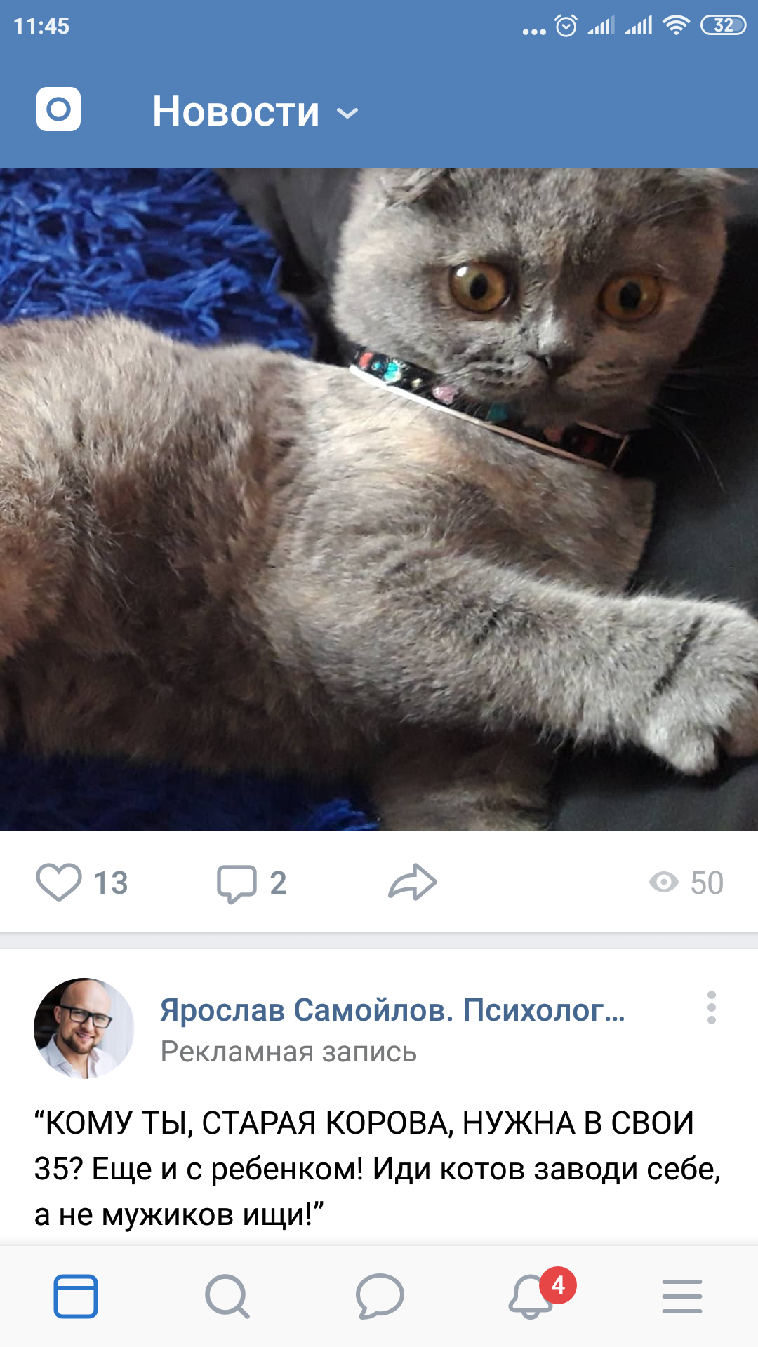 Scared - cat, VK advertising, Coincidence