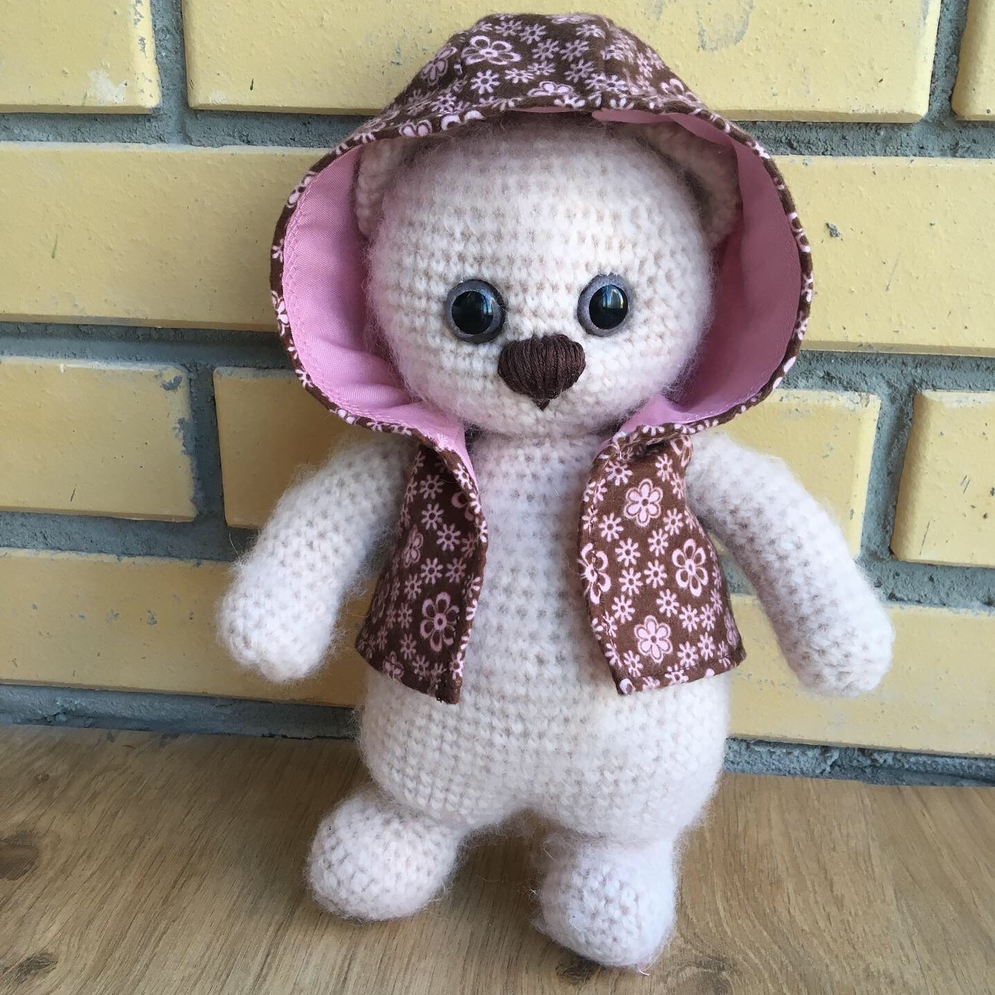 fashion teddy bear - My, Amigurumi, Crochet, Knitted toys, Handmade, Toys, Soft toy, Longpost