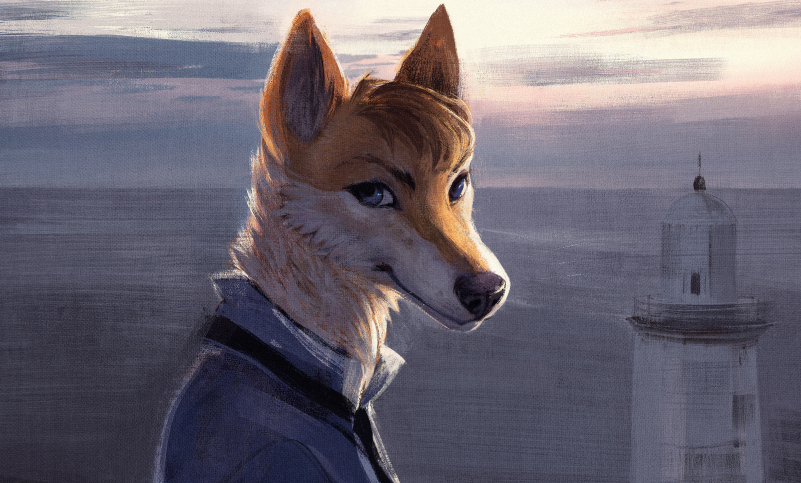 Waterline - Фурри, Furry Art, Furry Canine, Hriscia