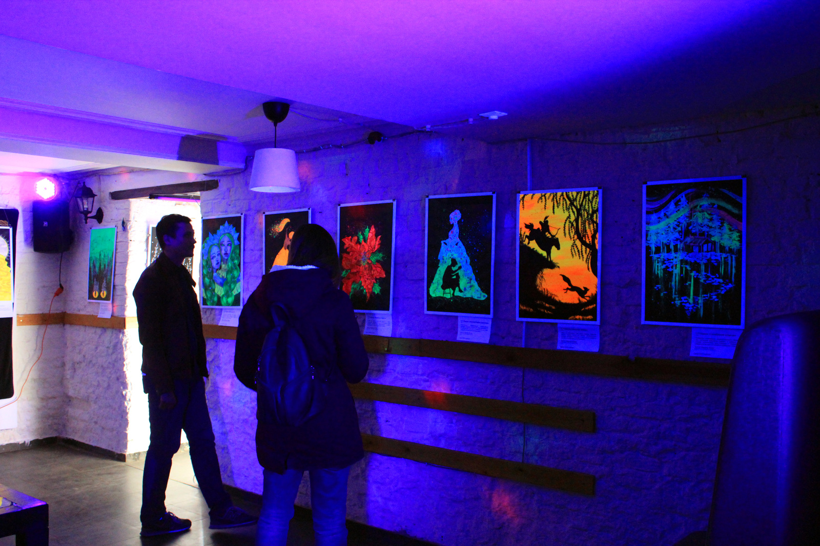 Night of Museums 2019 in Yekaterinburg. - My, Exhibition, Night of Museums, Tales of Bazhov, Illustrations, Painting, Story, Luminous paints, Acrylic, Longpost