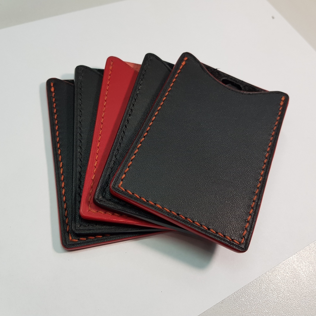 Cases for contactless passes made of genuine leather. - My, Leather, Longpost, Handmade, Needlework without process