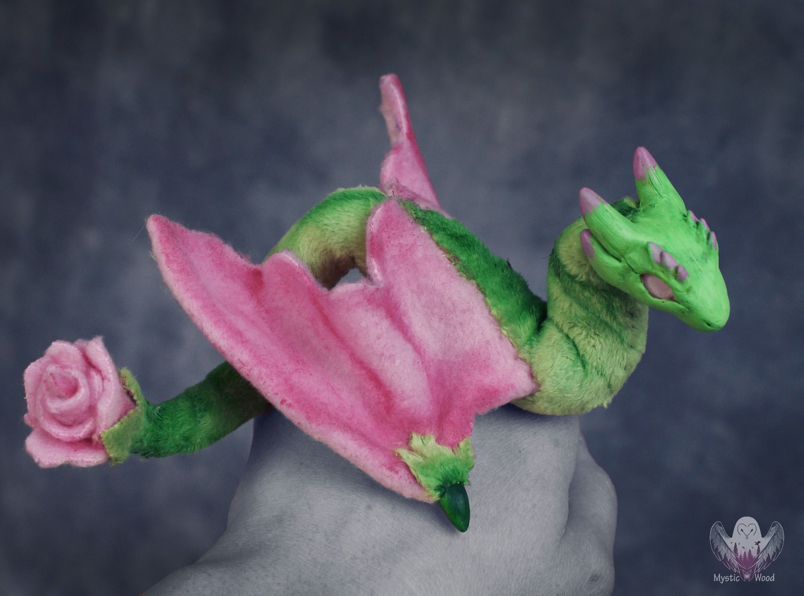 forest rose. - My, The Dragon, the Rose, Polymer clay, Needlework without process, Handmade, Longpost