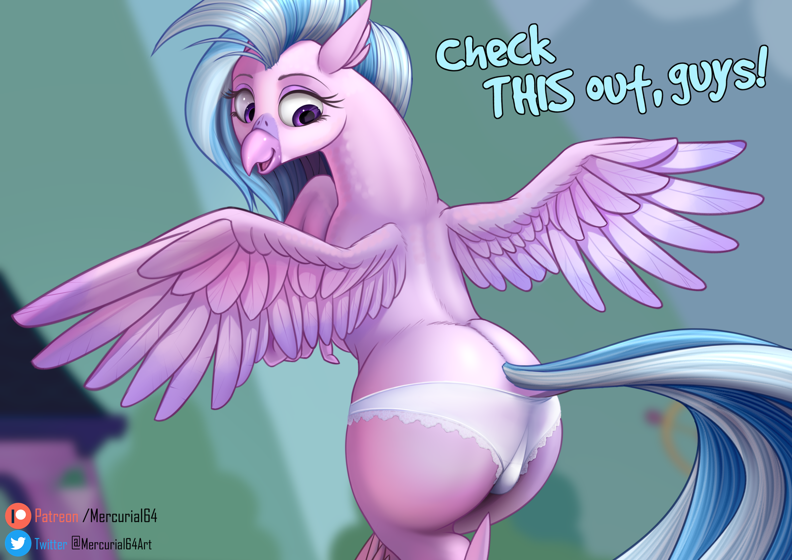 Silverstream - NSFW, Моё, MLP Edge, Silverstream, My Little Pony, Лошадь в трусах, MLP Udder