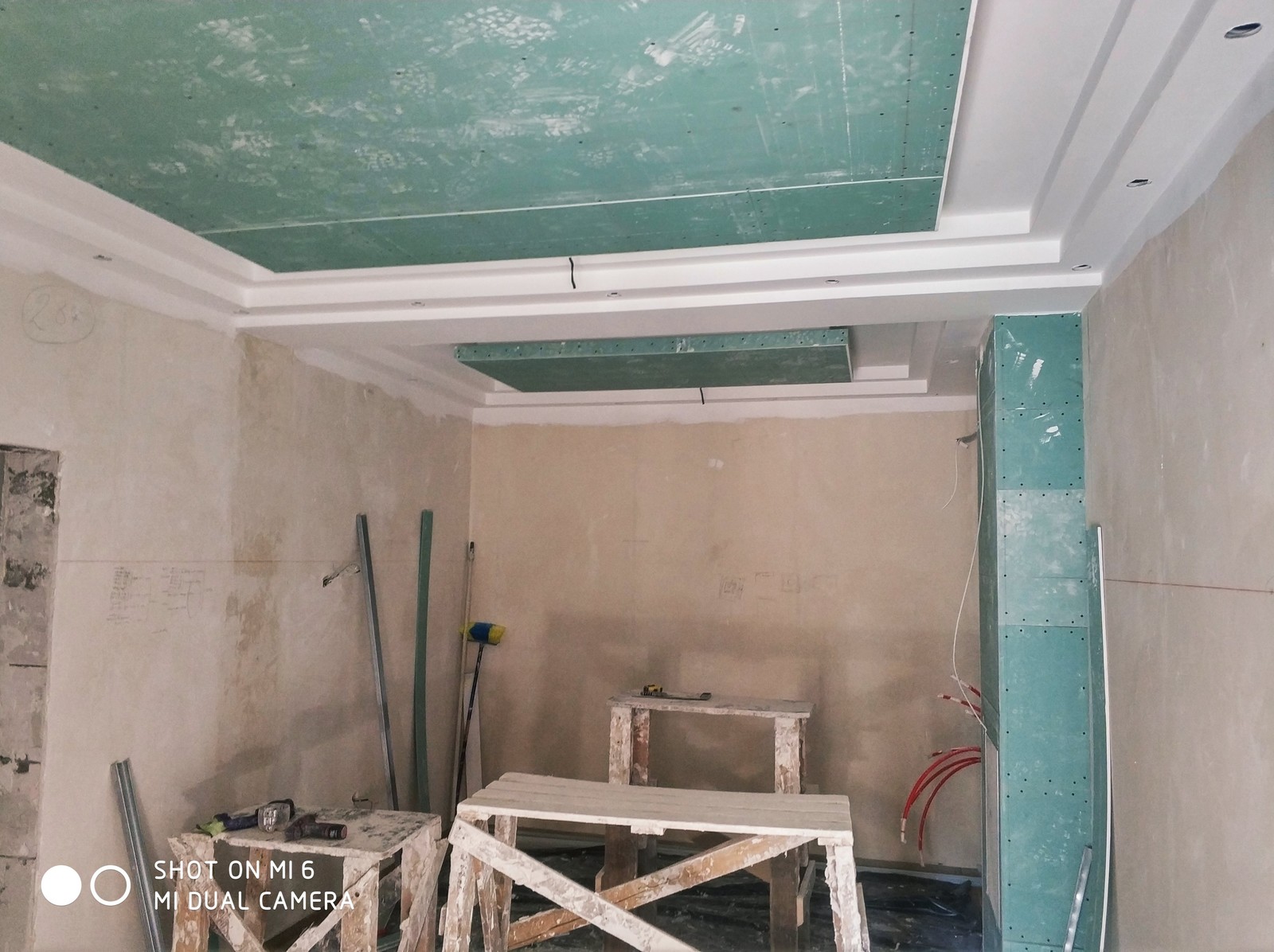 Plasterboard ceiling installation - My, Installation, Drywall, Longpost