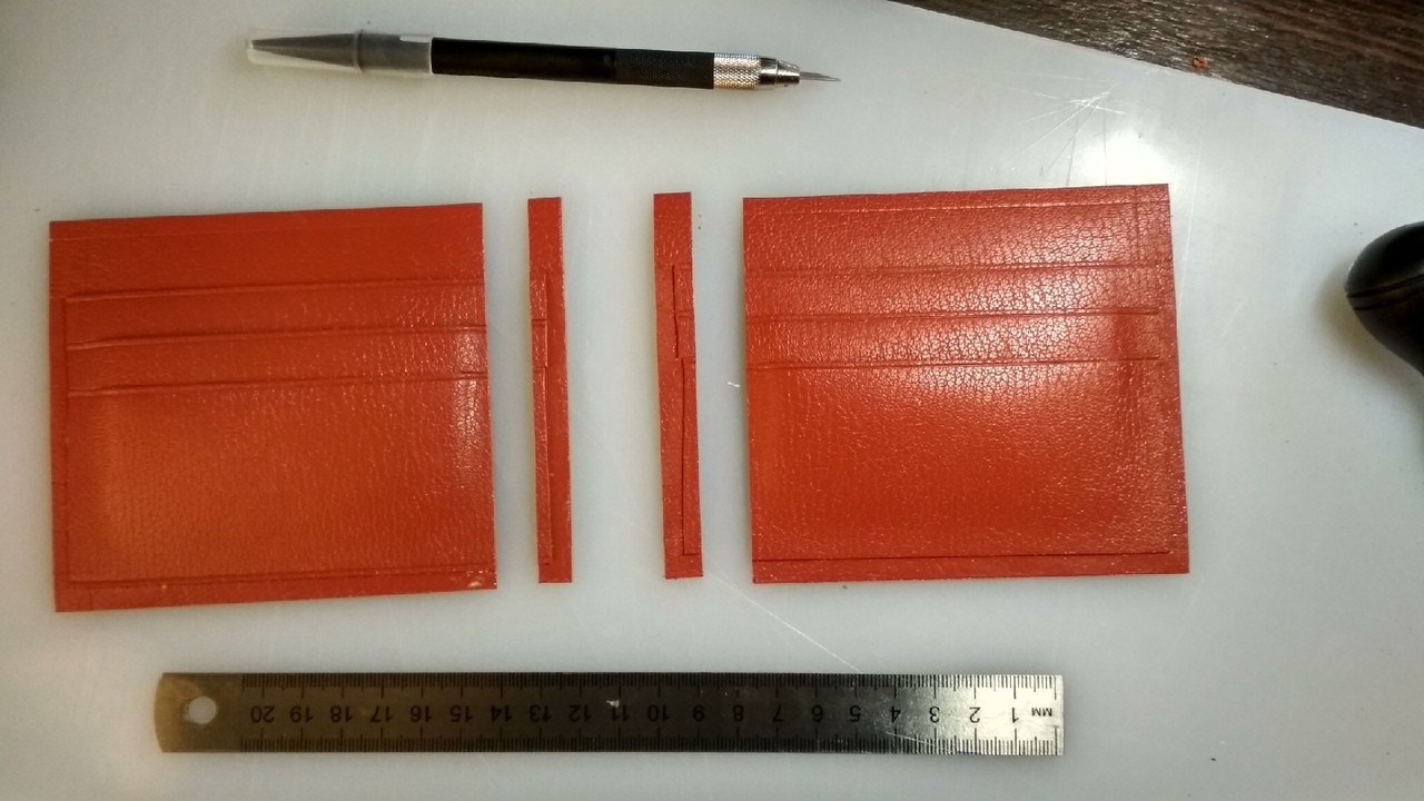 Classic bifold, assembly instructions. 2 part. - My, Leather craft, Leather, With your own hands, Wallet, Video, Longpost